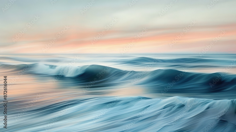Dreamy seascape with blurred waves Dreamy seascape with blurred waves