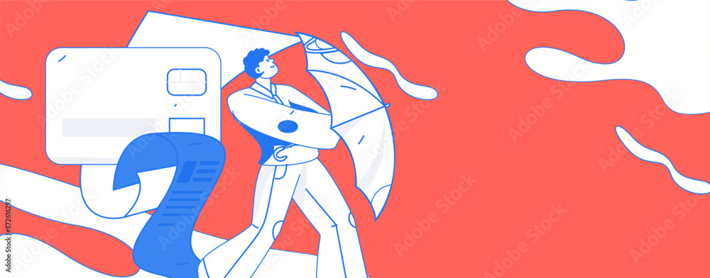 Credit card bill character flat vector concept operation hand drawn illustration
Credit card bill character flat vector concept operation hand drawn illustration