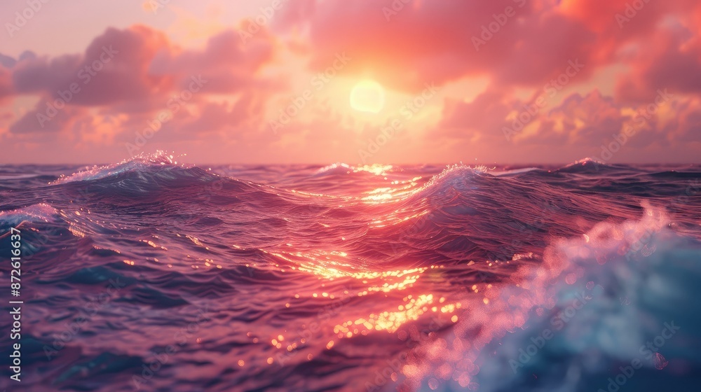 Dreamy seascape with blurred waves Dreamy seascape with blurred waves