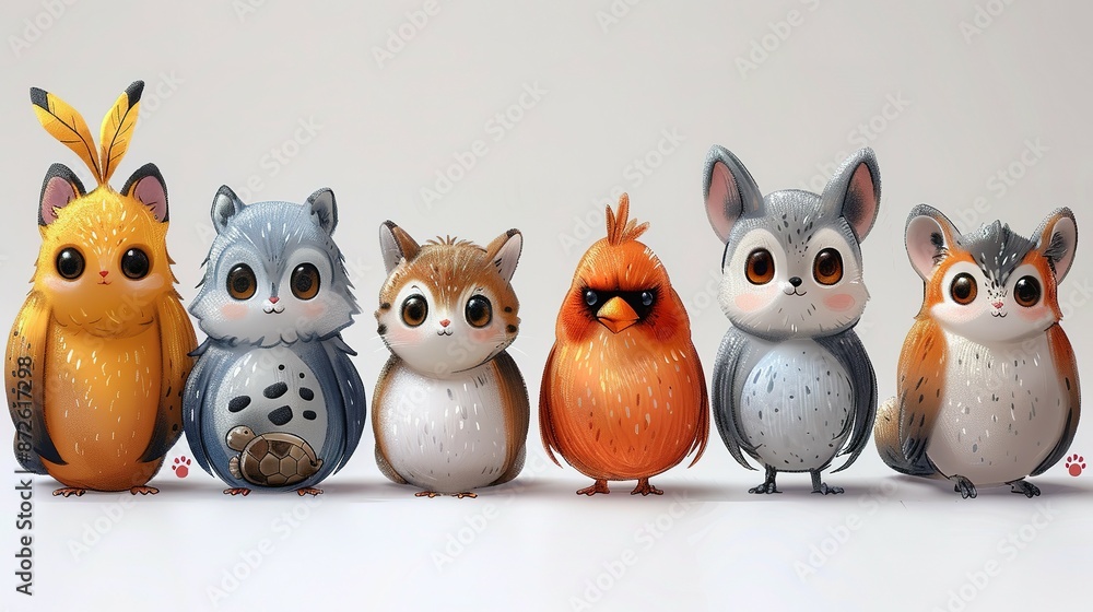 Vector Cartoon Animals Set: Dog, Cat, Bird, Fish, Rabbit, Rat, Turtle Vector Cartoon Animals Set: Dog, Cat, Bird, Fish, Rabbit, Rat, Turtle