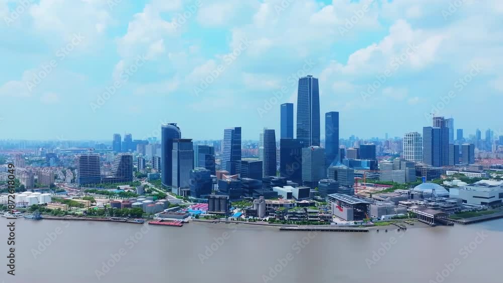 Hyper lapse stunning landmark building views, futuristic skyline skyscraper downtown cityscape cars traffic driving across Bay River Bridge Hyper lapse stunning landmark building views, futuristic skyline skyscraper downtown cityscape cars traffic driving across Bay River Bridge