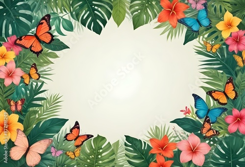 Watercolor botanical flowers background 