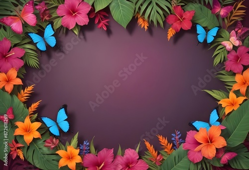 Watercolor botanical flowers background 