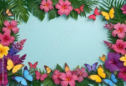 Watercolor botanical flowers background 