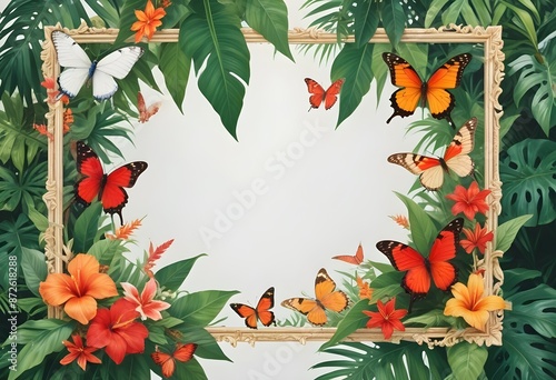 Watercolor botanical flowers background 