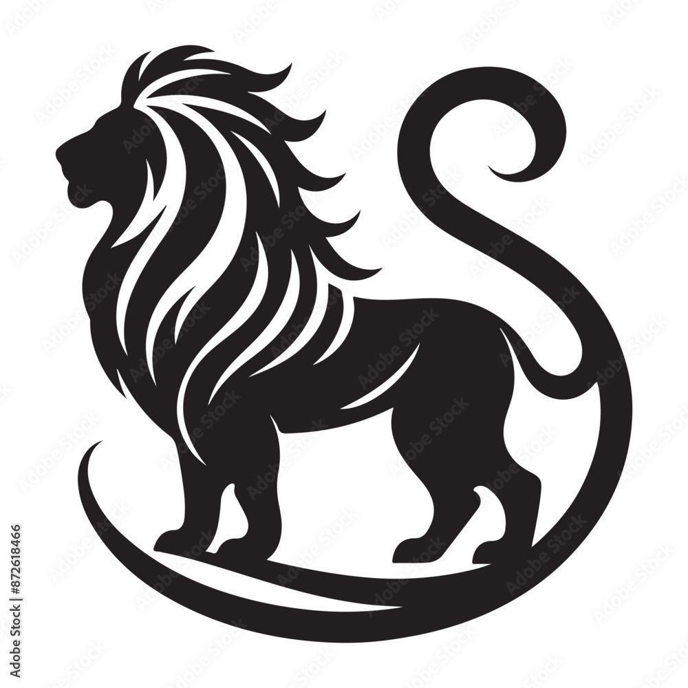 Lion silhouette vector and icon Lion silhouette vector and icon