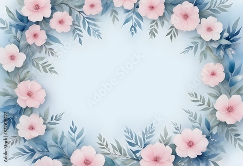 Watercolor botanical flowers background 