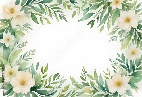 Watercolor botanical flowers background 