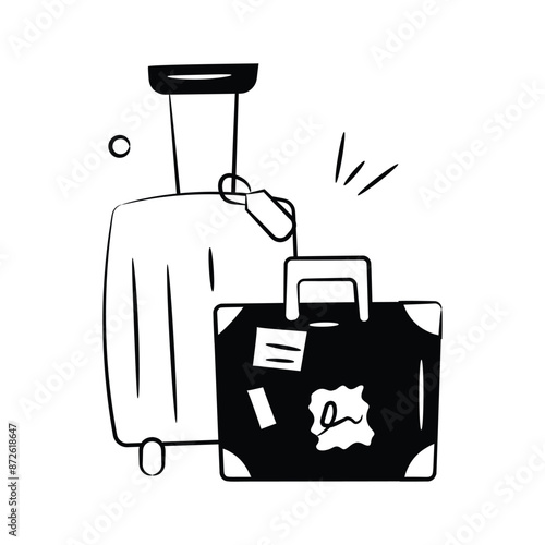 Carefully crafted icon design of luggage bags in trendy style, travel baggage vector customizable design