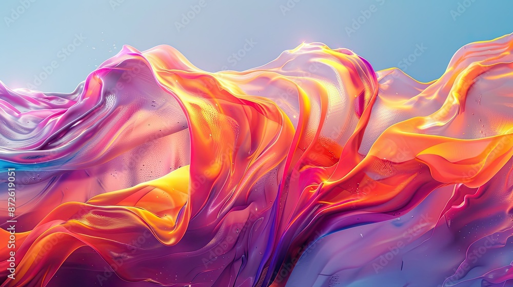 Fototapeta premium Dynamic waves of vibrant abstract colors