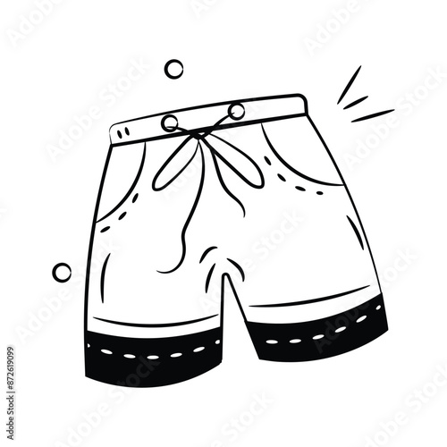 Shorts icon in modern style, beachwear vector
