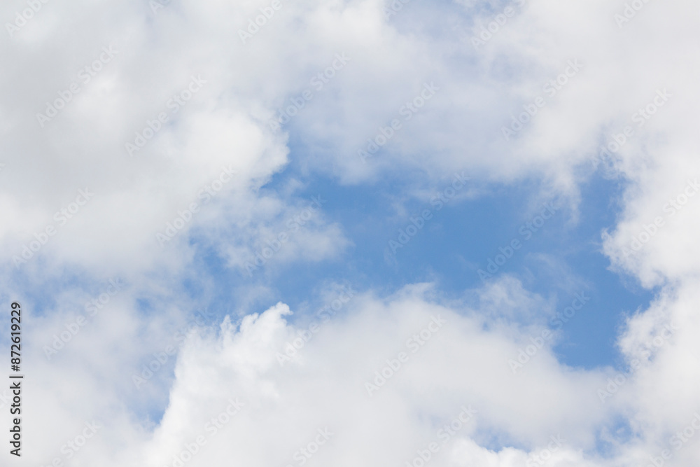 Blue sky and white puffy clouds. Blue sky and white puffy clouds.