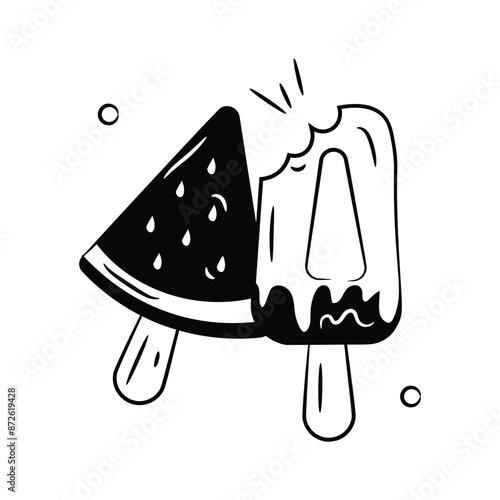 Ice cream cup in modern style, ready to use and download