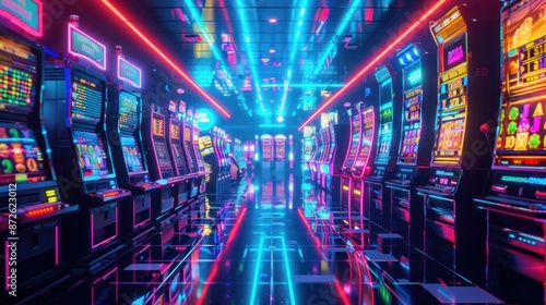 Neon Casino Corridor