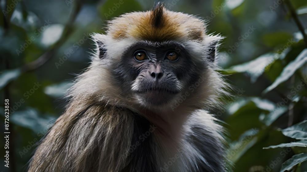 close up of a black faced monkey close up of a black faced monkey