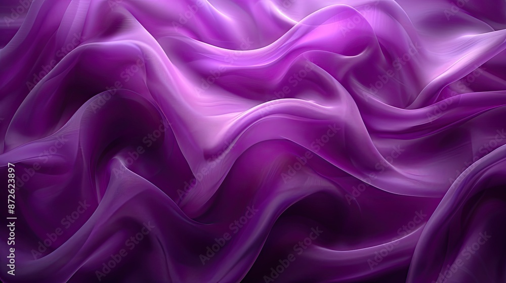 Flowing purple waves creating a luxurious and dynamic abstract background