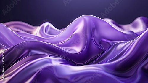 Flowing purple waves creating a luxurious and dynamic abstract background