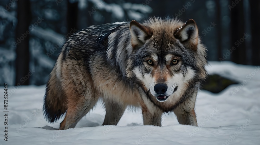 Fototapeta premium wolf in snow