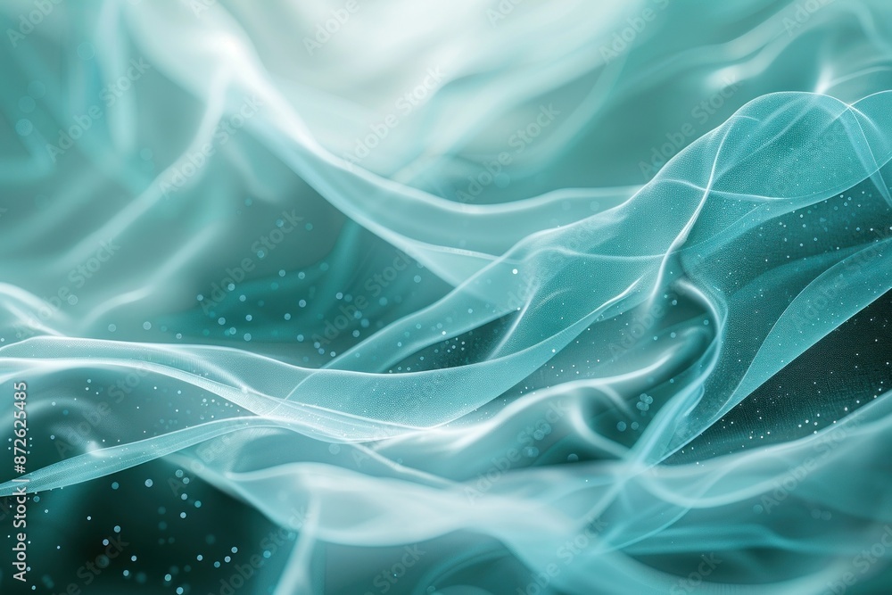 Fototapeta premium White and blue wavy abstract image with depth