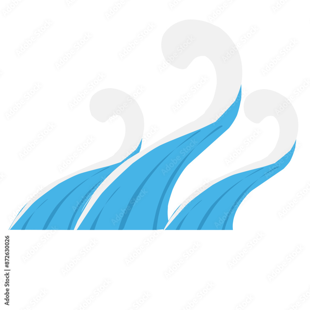 Ocean waves Illustration. Summer clipart. Ocean waves Illustration. Summer clipart.