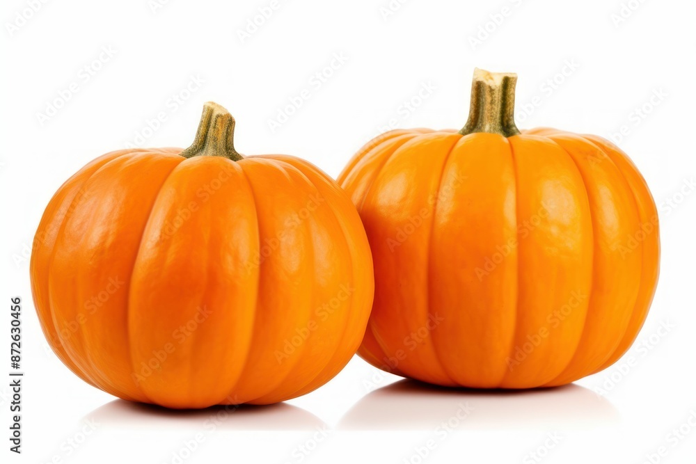 Two Fresh Pumpkins Isolated on White Two Fresh Pumpkins Isolated on White