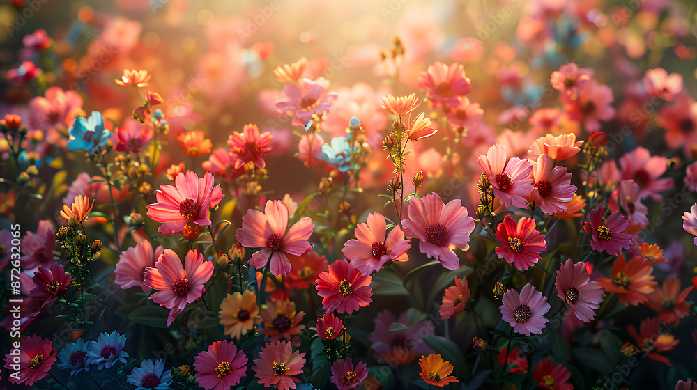 beautiful fields with colorful flowers scenery beautiful fields with colorful flowers scenery