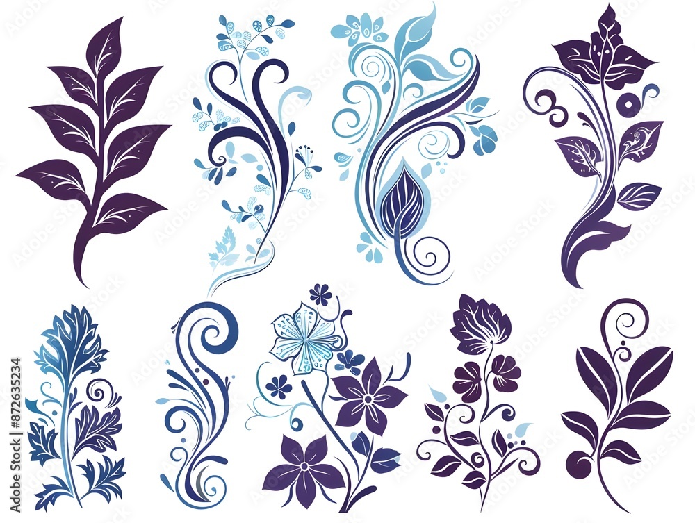 Fototapeta premium set of floral elements