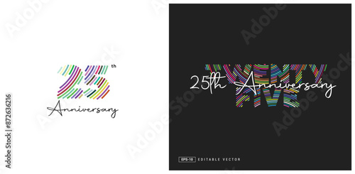 25th Anniversary Logo Design, Number 25 Vector Template.