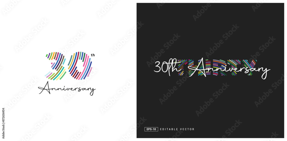 custom made wallpaper toronto digital30th Anniversary Logo Design, Number 30 Vector Template.