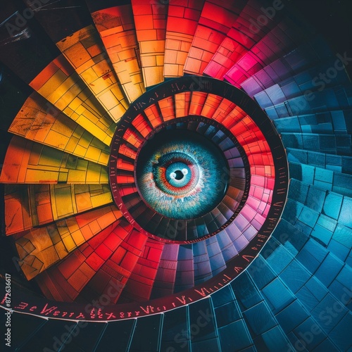 Machine learning in video production  top view  ML revolutionizing videos  futuristic tone  triadic color scheme