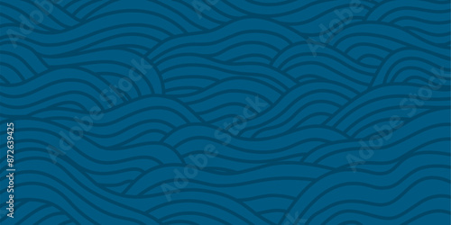 abstract Ocean Waves background. wave ocean background. abstract sea ripple, doodle wavy line background. sea and ocean ripple water background.	