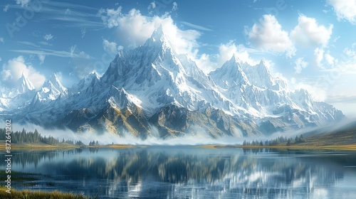 Towering mountains standing in majestic splendor