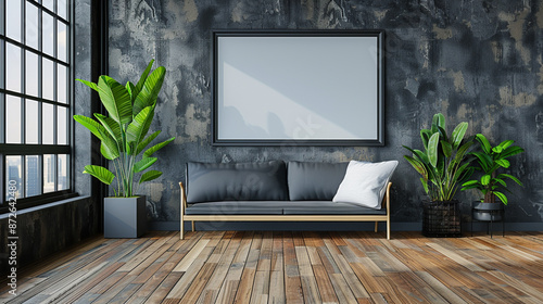 Modern living room with whi...