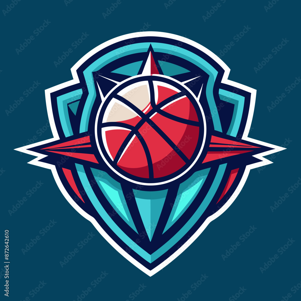 basketball team logo design illustration on solid background basketball team logo design illustration on solid background
