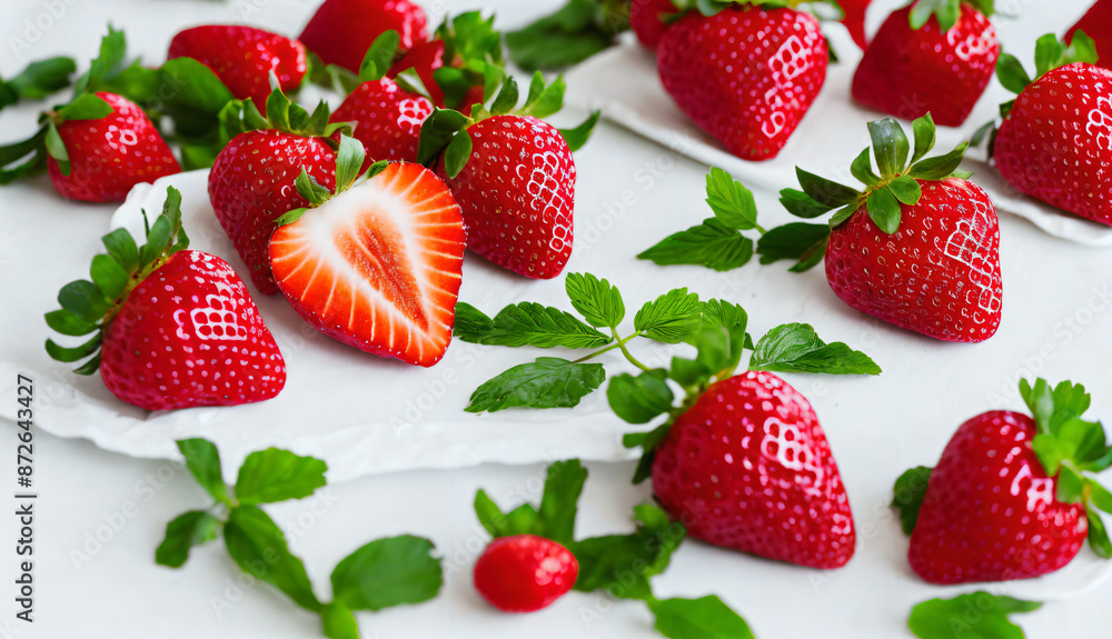 Strawberries on a white with high quality pixel Strawberries on a white with high quality pixel