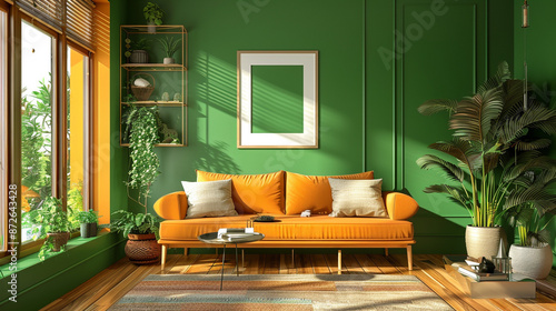 Modern living room with whi...