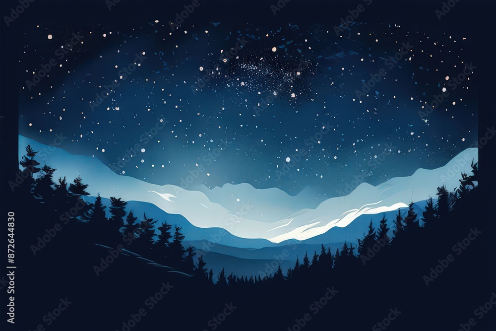 Naklejka premium an ai generated image, The night sky with the Milky Way clearly visible,