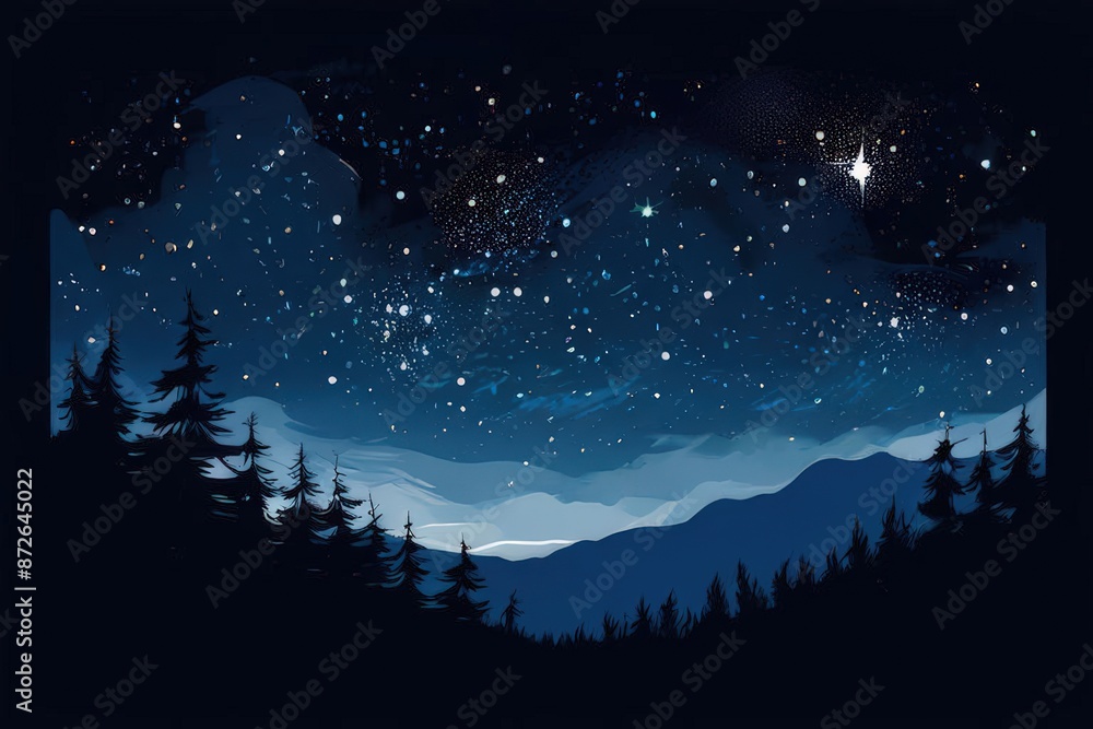 an ai generated image, The night sky with the Milky Way clearly visible, an ai generated image, The night sky with the Milky Way clearly visible,
