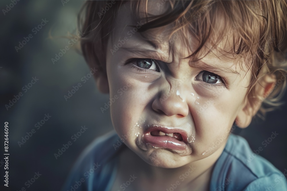 Crying toddler boy isolated on white Crying toddler boy isolated on white