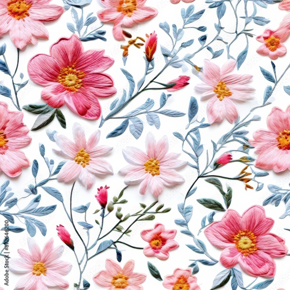 an ai generated image, Floral daisy pattern for nail art design an ai generated image, Floral daisy pattern for nail art design
