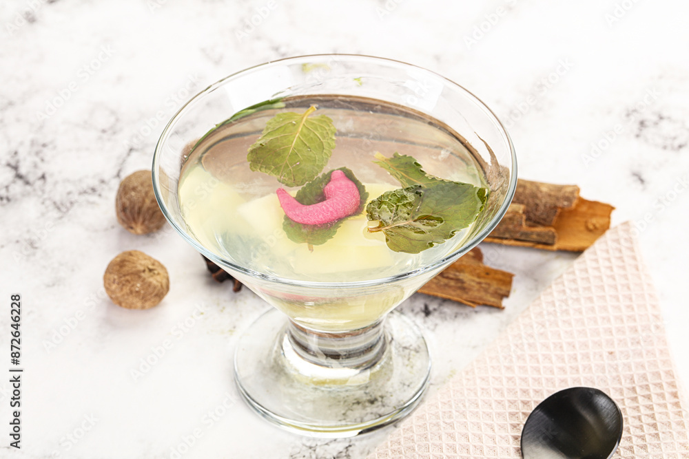 Sweet pineapple jelly with mint Sweet pineapple jelly with mint