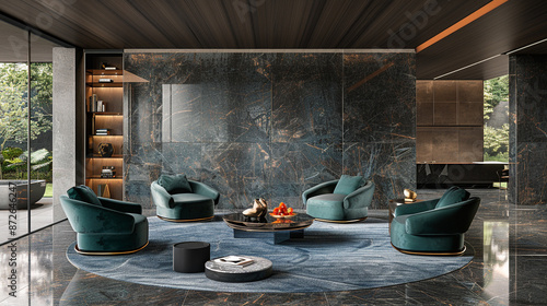 Cozy living room with dark ...
