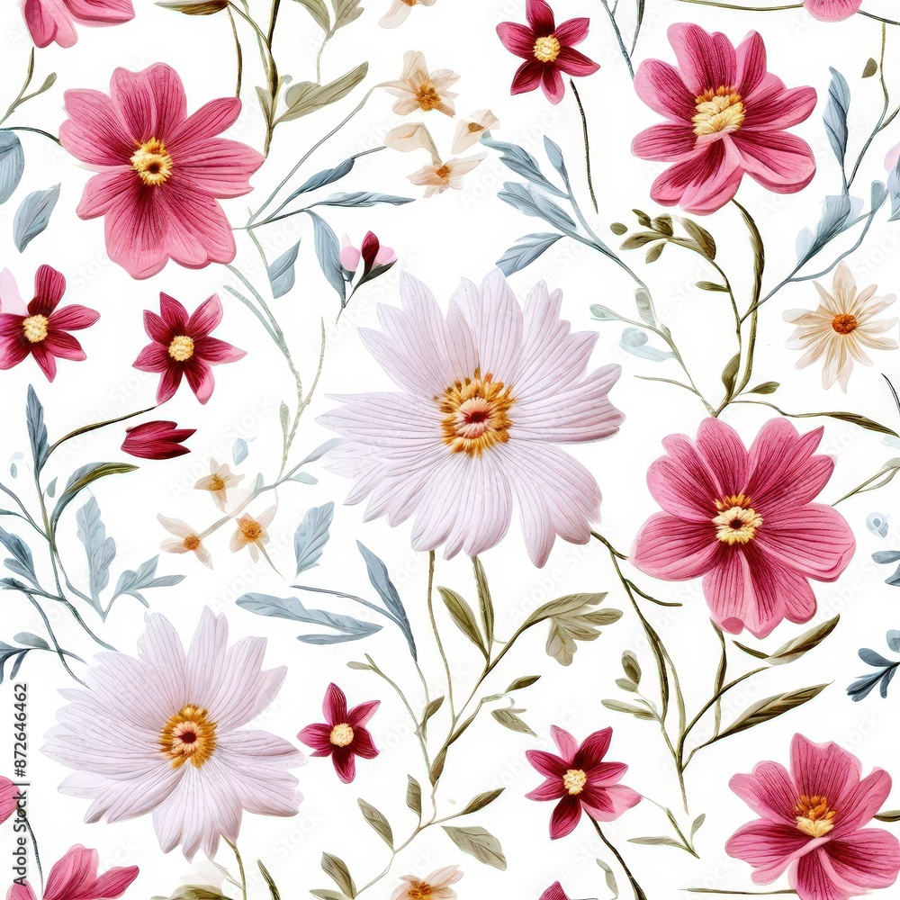 an ai generated image, Floral daisy pattern for nail art design an ai generated image, Floral daisy pattern for nail art design