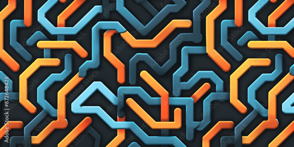 A seamless pattern with a digital maze,an abstract representation of technology. A seamless pattern with a digital maze,an abstract representation of technology.