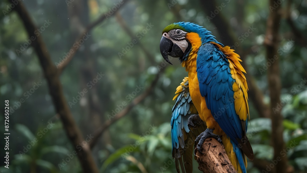 The daily life of a vibrant blue-and-yellow macaw in the Amazon rainforest ai_generated The daily life of a vibrant blue-and-yellow macaw in the Amazon rainforest ai_generated