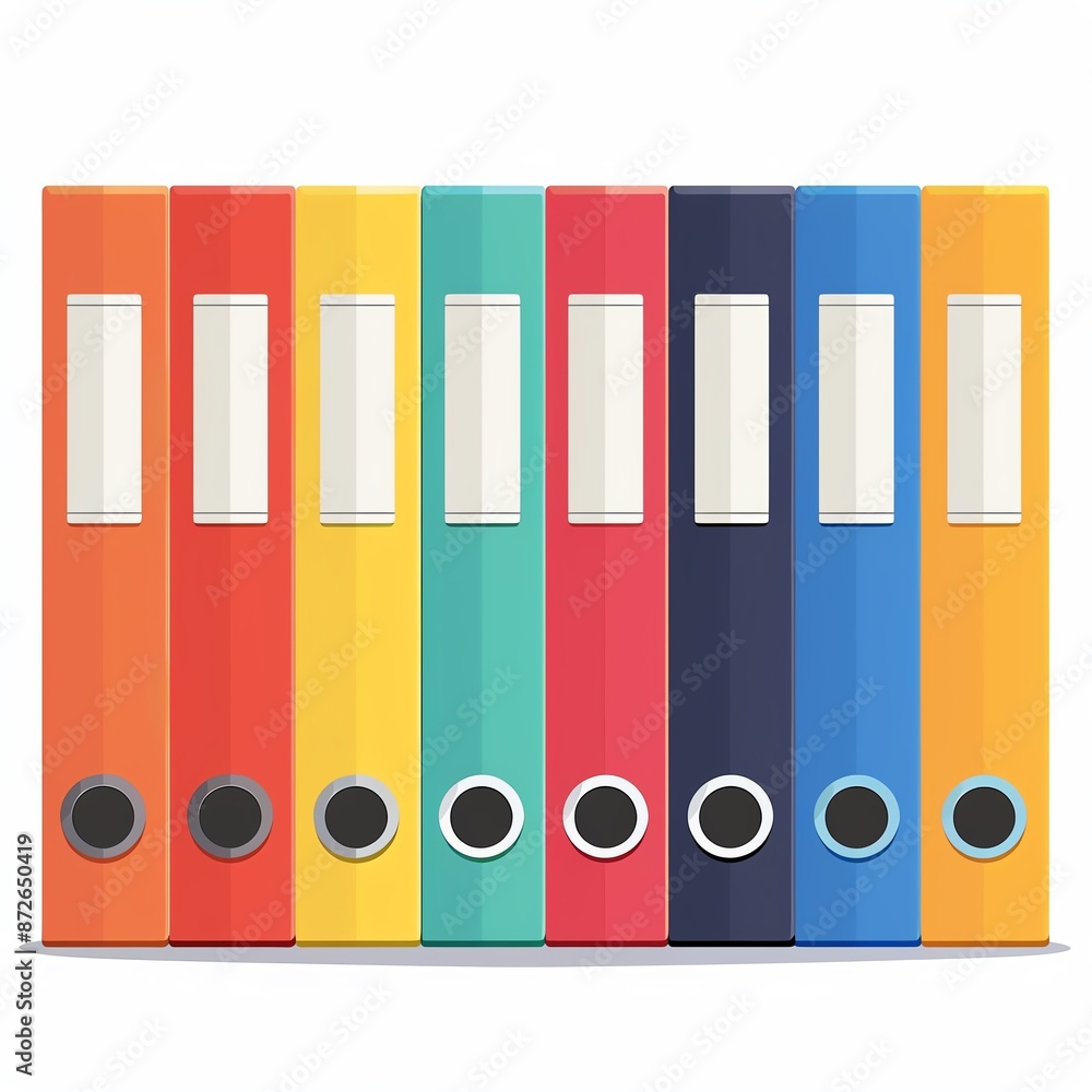 Stationary element binder clip clipart, primary colors, modern flat design, isolated on white background Stationary element binder clip clipart, primary colors, modern flat design, isolated on white background
