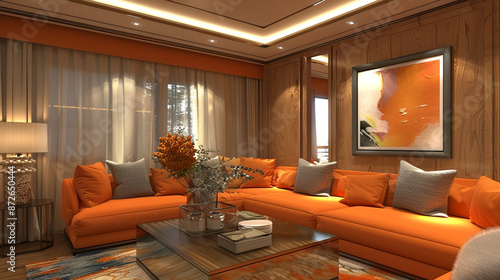 Elegant living room with or...