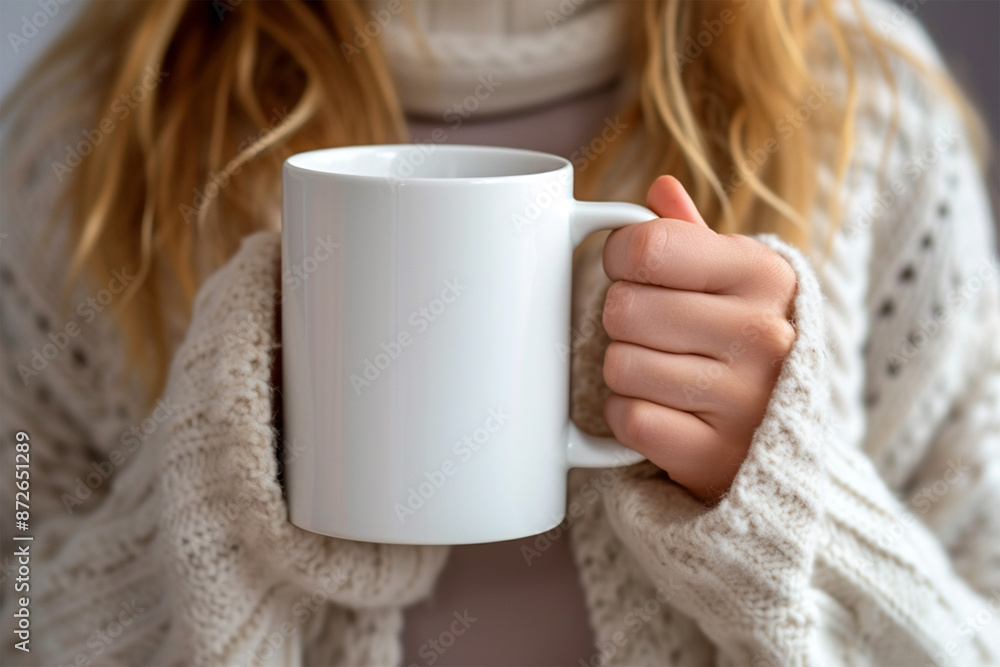 White blank mug mockup - indoor mug mockup with model - mug holding by hand White blank mug mockup - indoor mug mockup with model - mug holding by hand