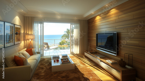 A vibrant living room with ...