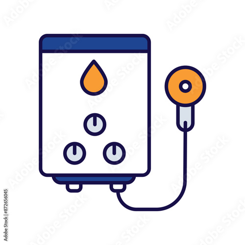 water heater icon with white background vector stock illustration